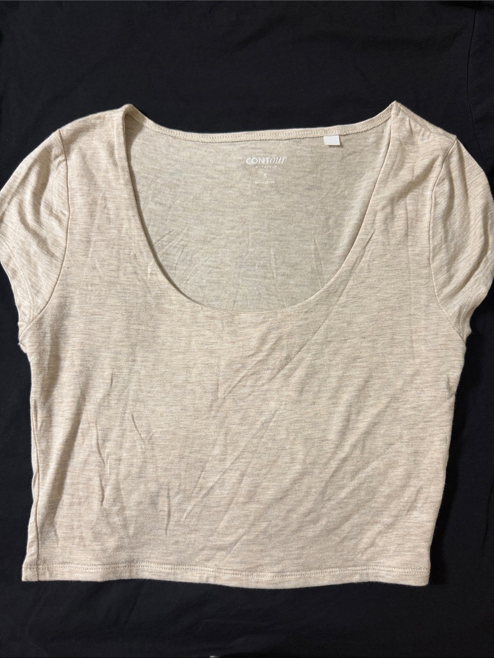 PacSun Beige Scoop Neck Cropped Tee